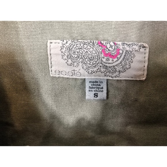 Teacoot Camouflage Utility Jacket Army Green Military Style Pockets Size S - Picture 3 of 11